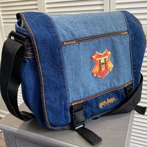 Vintage 2001 Harry Potter Warner Bros Denim Crossbody Messenger Bag